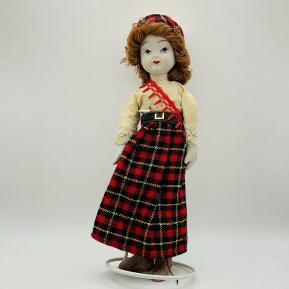 Vintage Scottish International 9” Porcelain Doll With Bendable Limbs - Picture 1 of 8